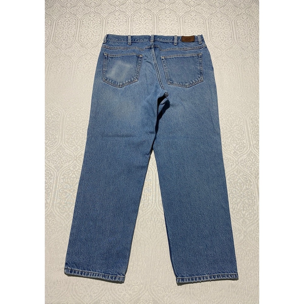 LLBean Classic Fit Mens Jeans 36x28 Blue Denim Cotton Straight Leg Pants